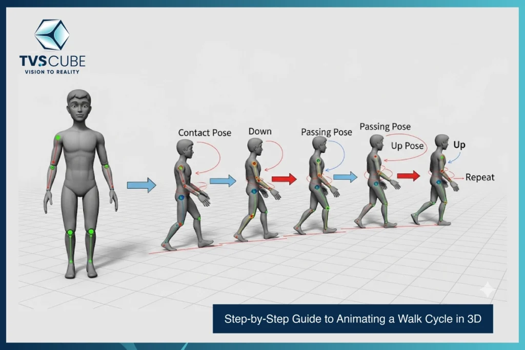 Step-by-Step Guide to Animating a Walk Cycle in 3D _ TVS Cube