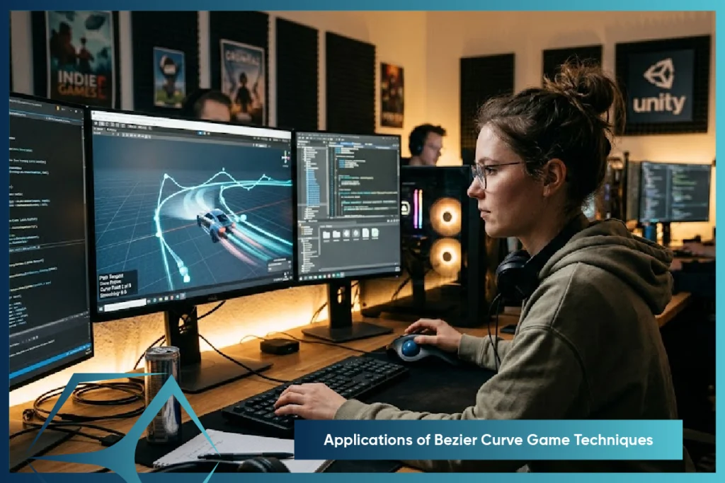 Applications of Bezier curve game techniques in 2D and 3D projects by TVS Cube
