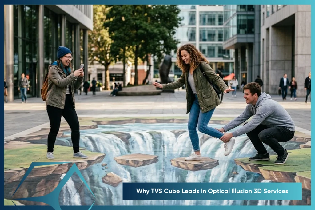 TVS Cube leading optical illusion 3D services for immersive visual experiences and creative brand engagement